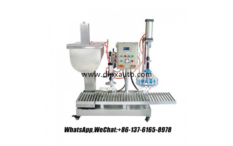 25 升桶裝設(shè)備，用于帶壓蓋的膠水涂料液體填充機(jī)